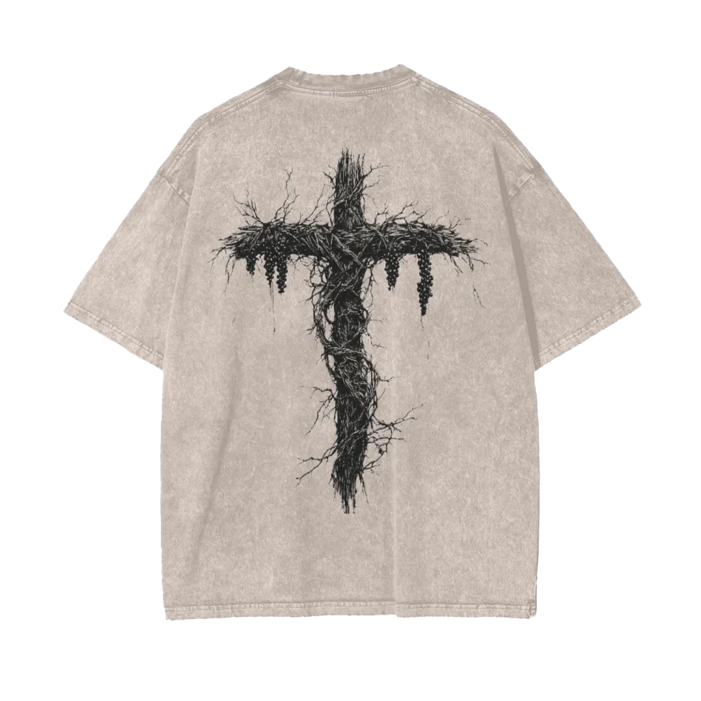 Back Cross Snow Washed Tee