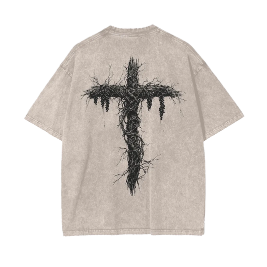 Back Cross Snow Washed Tee