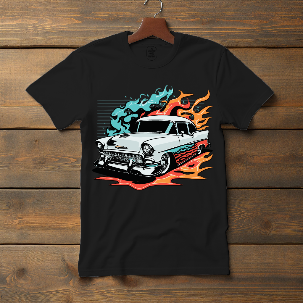 Vintage Fire 1955 Chevy V1