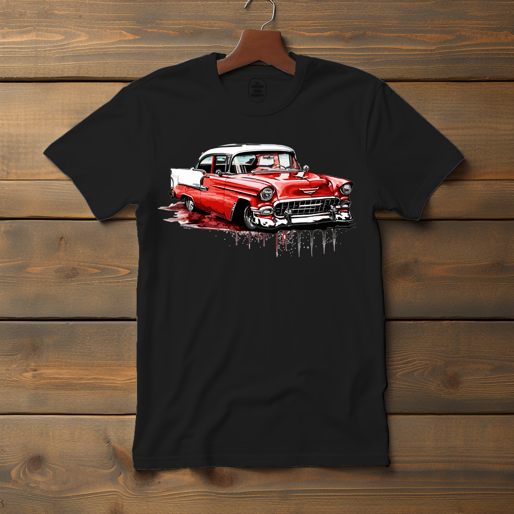 55 Chevy Illustration water art style