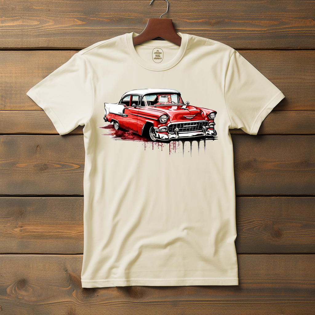 55 Chevy Illustration water art style