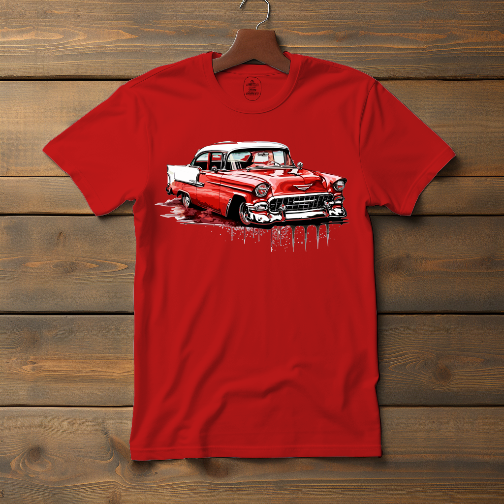 55 Chevy Illustration water art style