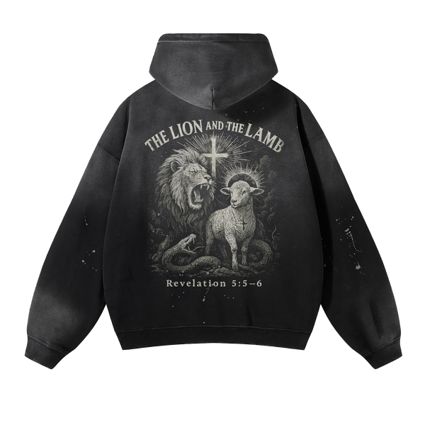 The Lion and the Lamb // Vintage Frayed Hoodie (360 GSM Limited Edition) image 2