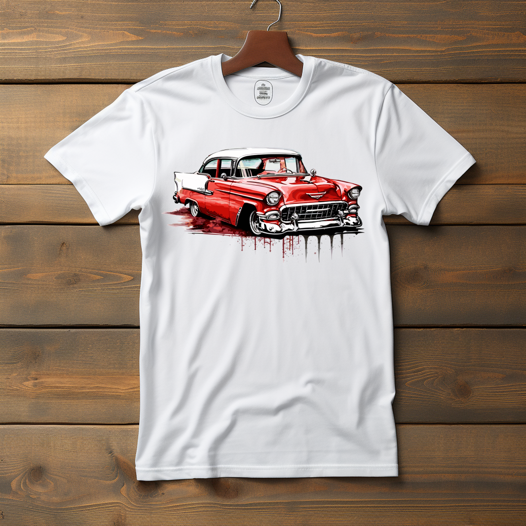 55 Chevy Illustration water art style