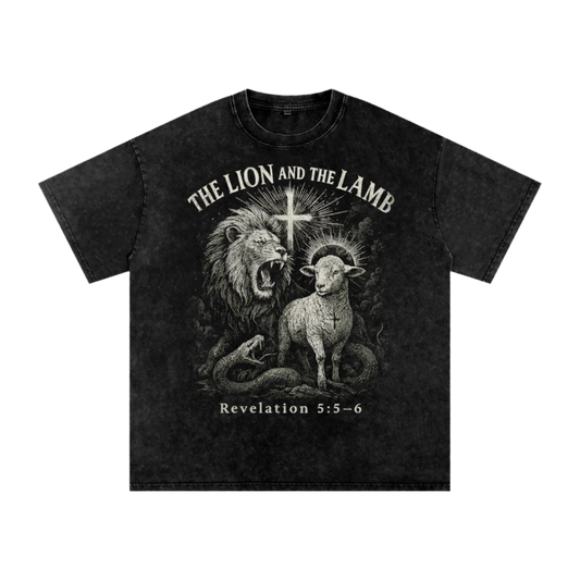 Lion&Lamb Acid Wash Oversize T-Shirt - 250 GSM