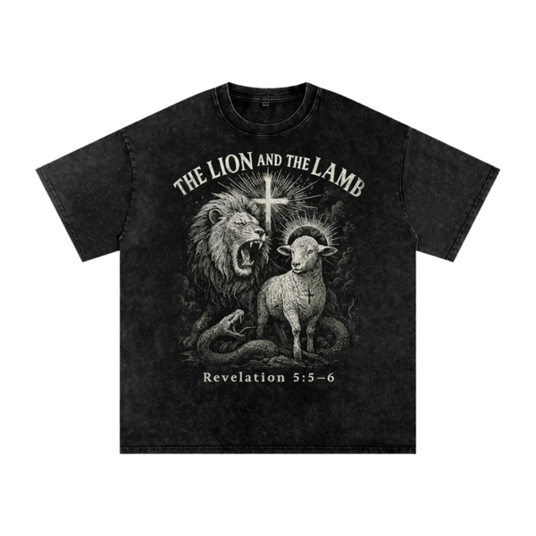 Lion&Lamb Acid Wash Oversize T-Shirt - 250 GSM image 1